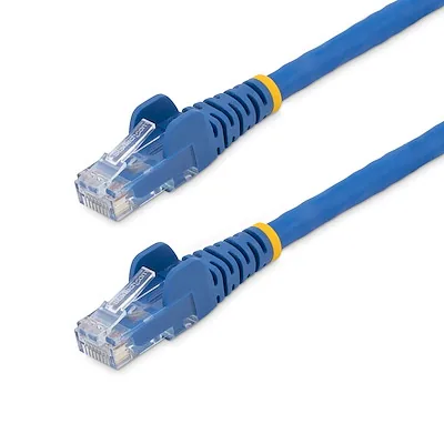 Cable de red UTP azul con conectores RJ45