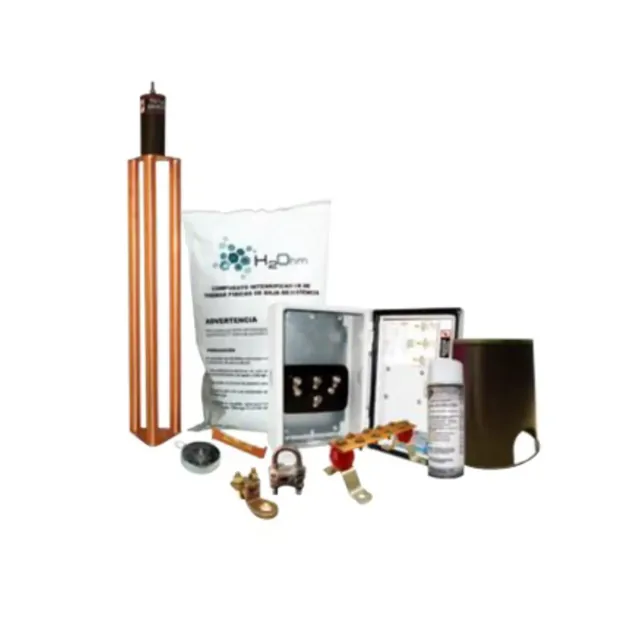 Kit de tierra física con electrodo de cobre y accesorios